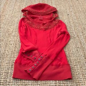 Free people crochet hoodie